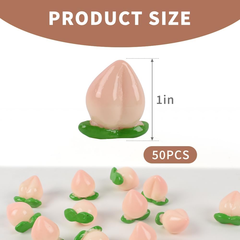 HUIANER Artificial Mini Peaches 50pcs Decorative Fake Peach Figures