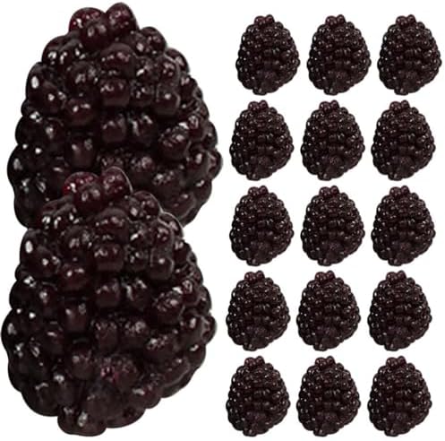 Alasum 18PCS Artificial Black Raspberry Models