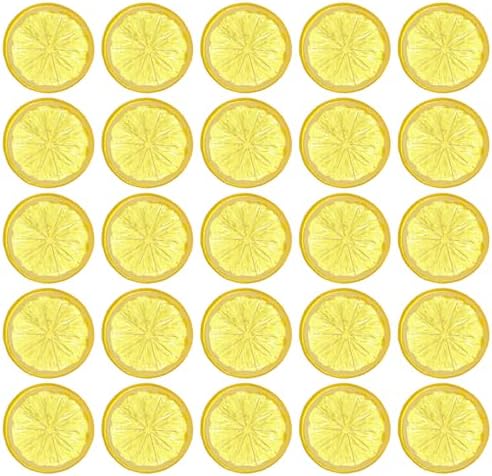 25Pcs Mini Artificial Lemon Slices for Home Decor