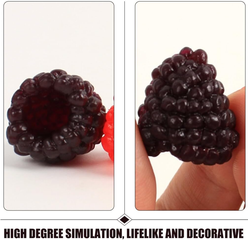 Alasum 18PCS Artificial Black Raspberry Models