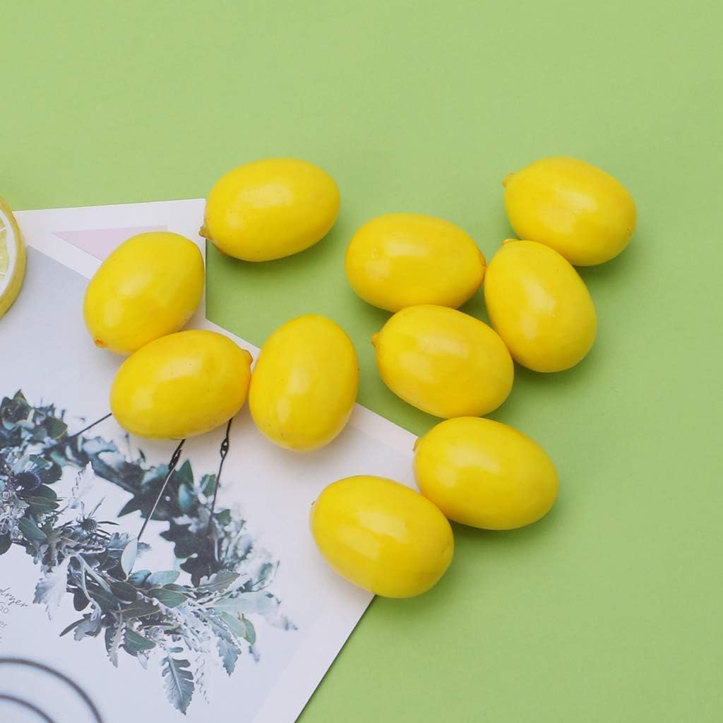 20Pcs Yellow Artificial Lemon Decor Set