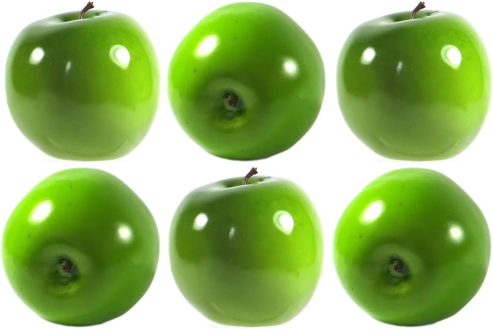 Vasefill 6 Pack Artificial Green Apple for Home Decor