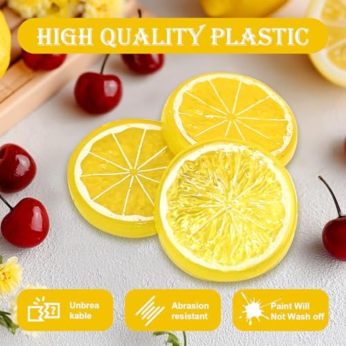 20PCS Yellow Artificial Lemon Slices for Home Wedding Photography