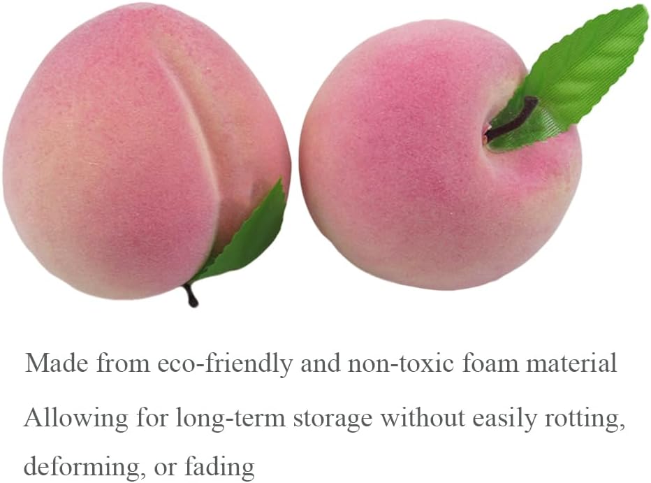 6pcs Realistic Artificial Peaches 32 Inch Decor Fruits