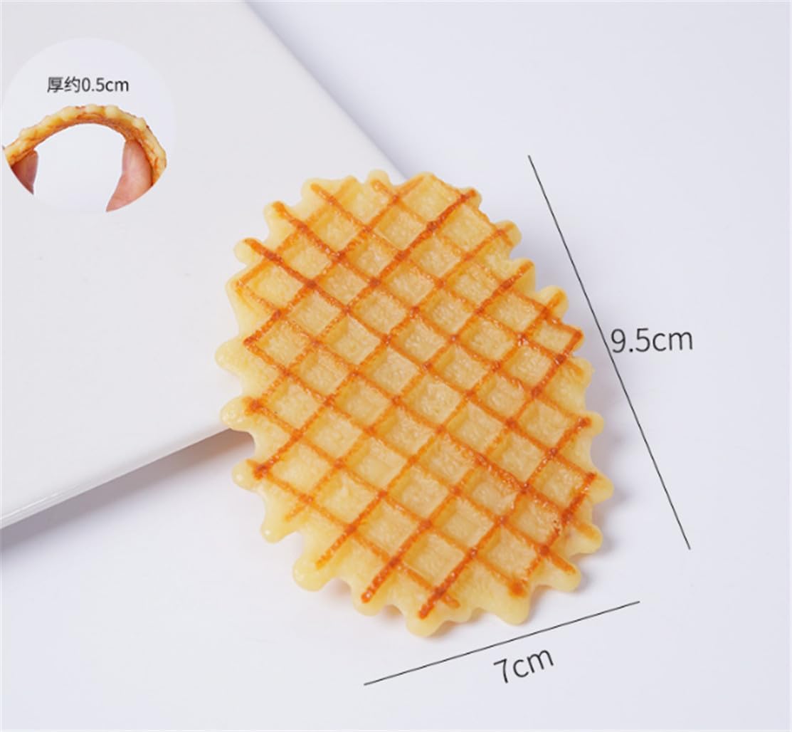 6PCS Artificial Waffle Cookies Models for Display and Decoration