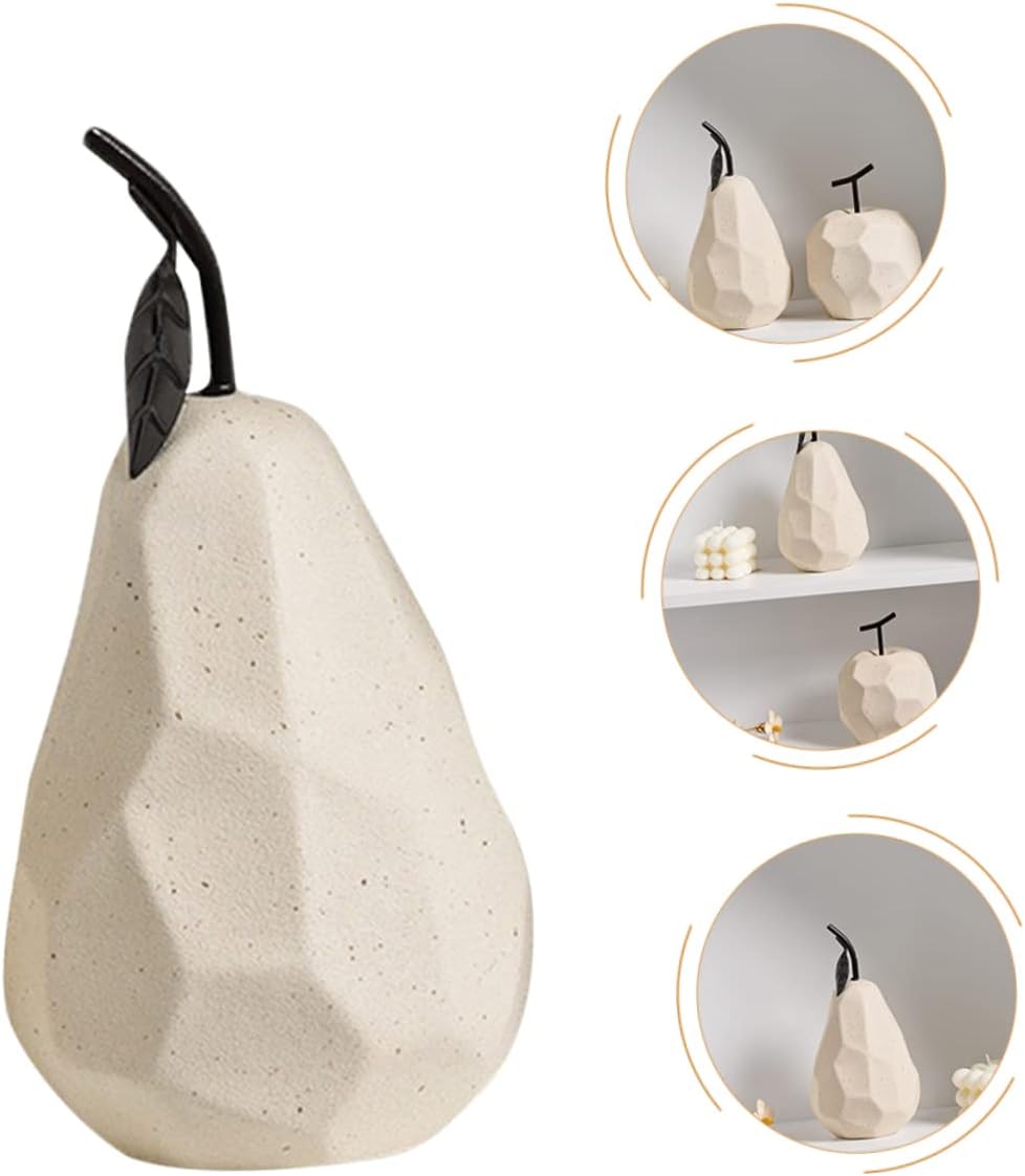 Cabilock Ceramic Pear Sculpture for Home Office Decor