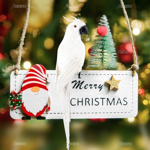 AUEAR 177 Inch White Artificial Parrot Decoration Prop