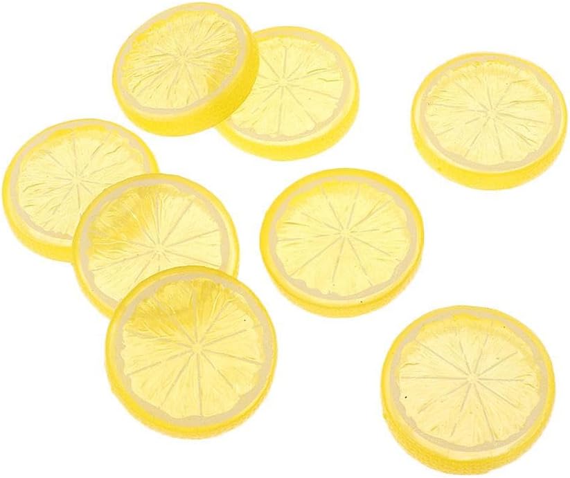 40Pcs Yellow Artificial Lemon Slices Decor