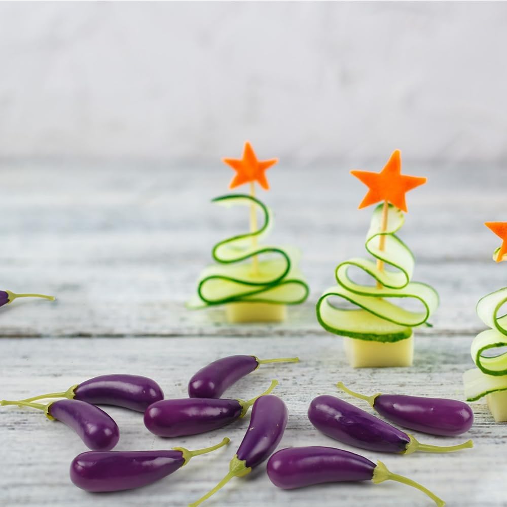 HUIANER Mini Artificial Eggplant 40PCS 3cm