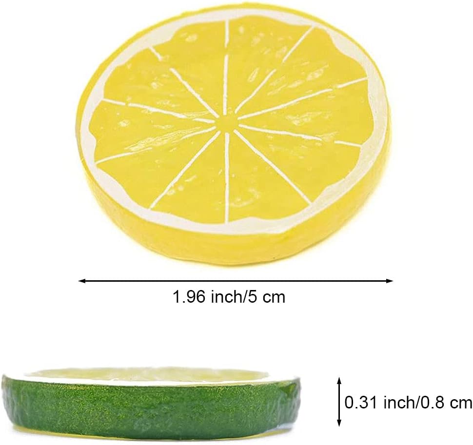 30 PCS Artificial Green Lemon Slices for Home Decor