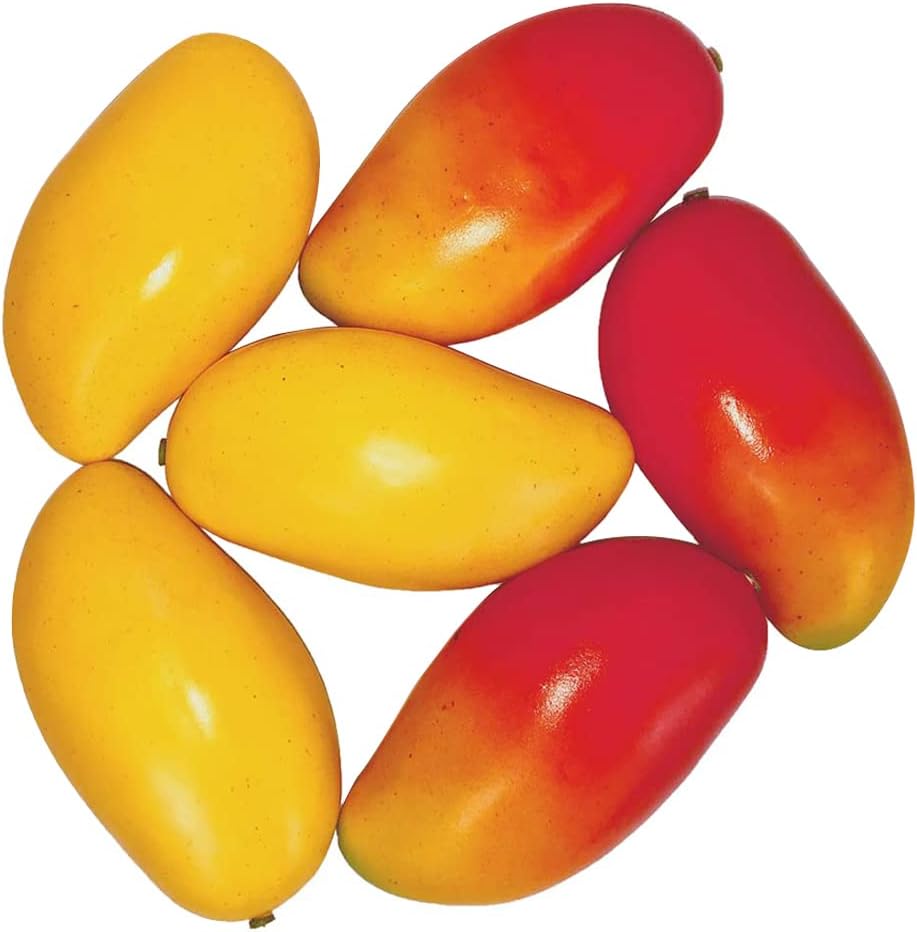 Lorigun 6 Pcs Artificial Mangoes Red Yellow Home Decor