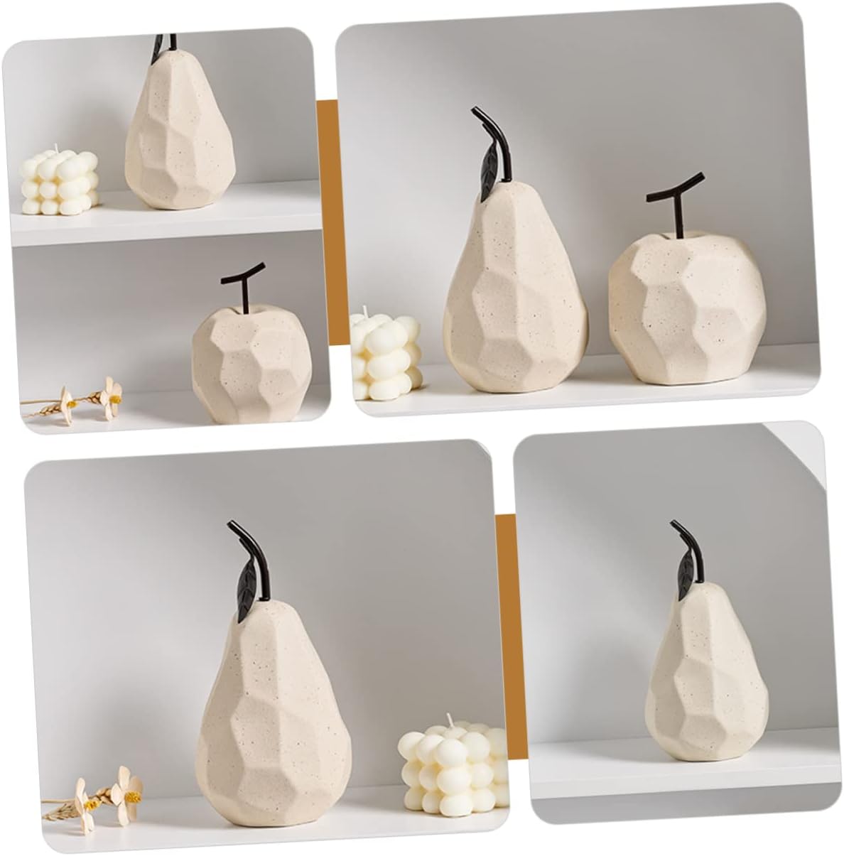 PRETYZOOM Unique Ceramic Pear Desktop Decor