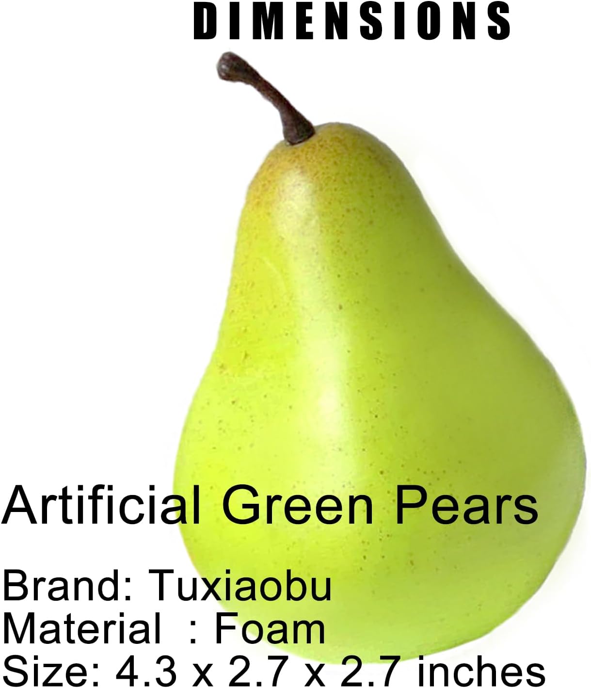 Tuxiaobu Artificial Green Pears 6 Pcs Decor Fruits