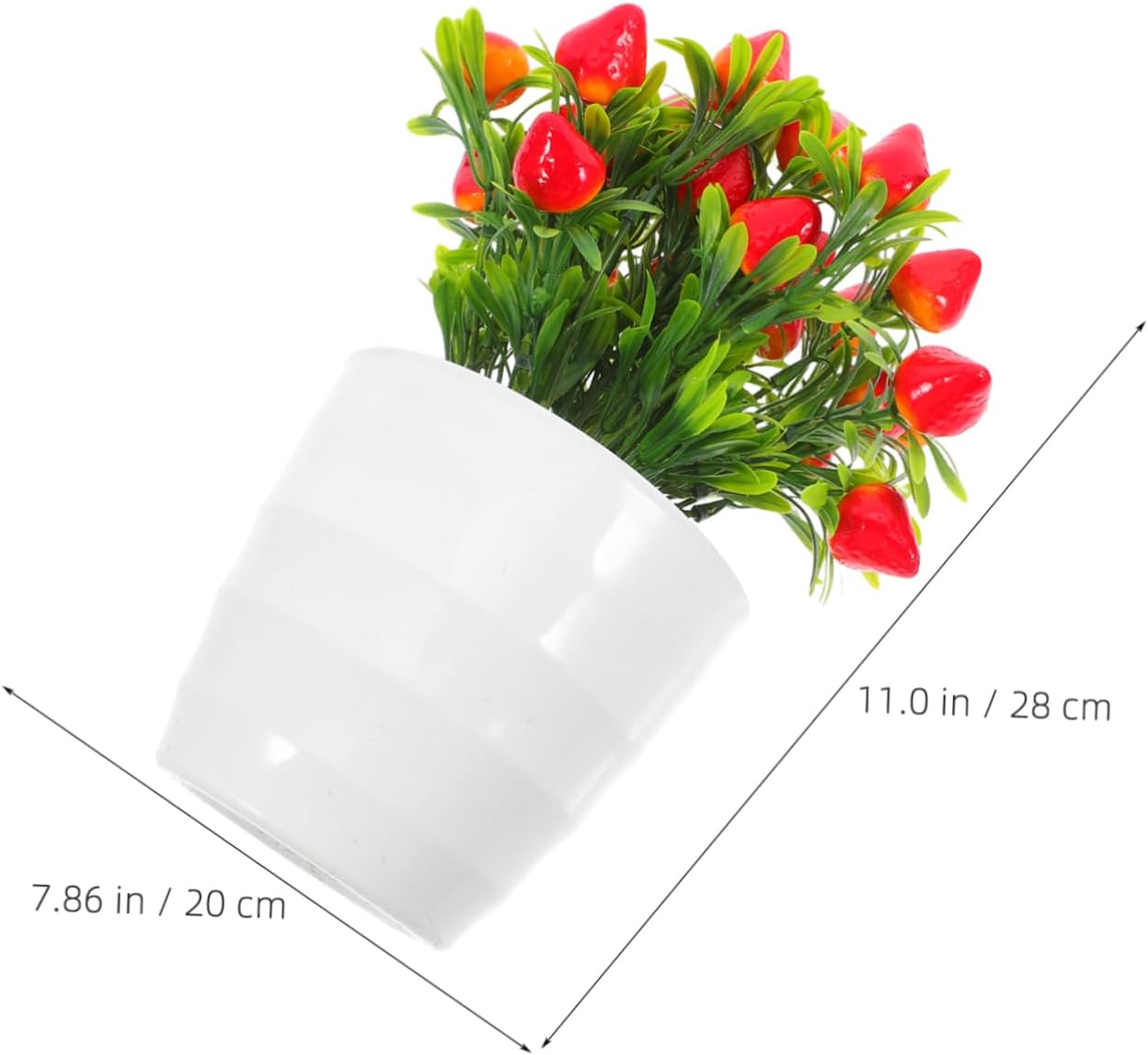 Faux Strawberry Bonsai Pot Artificial Fruit Decor