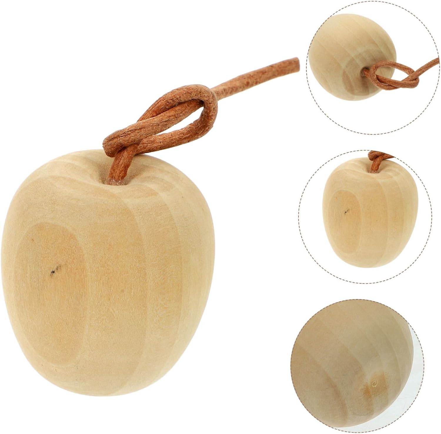 4pcs DIY Unpainted Wood Fruit Ornaments for Creative Crafts