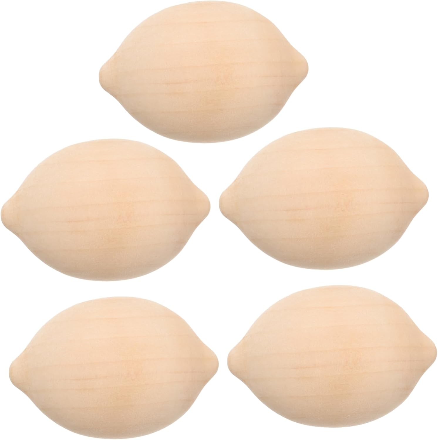 HOMSFOU 5pcs Wooden Lemon Shapes for Art and Craft Projects