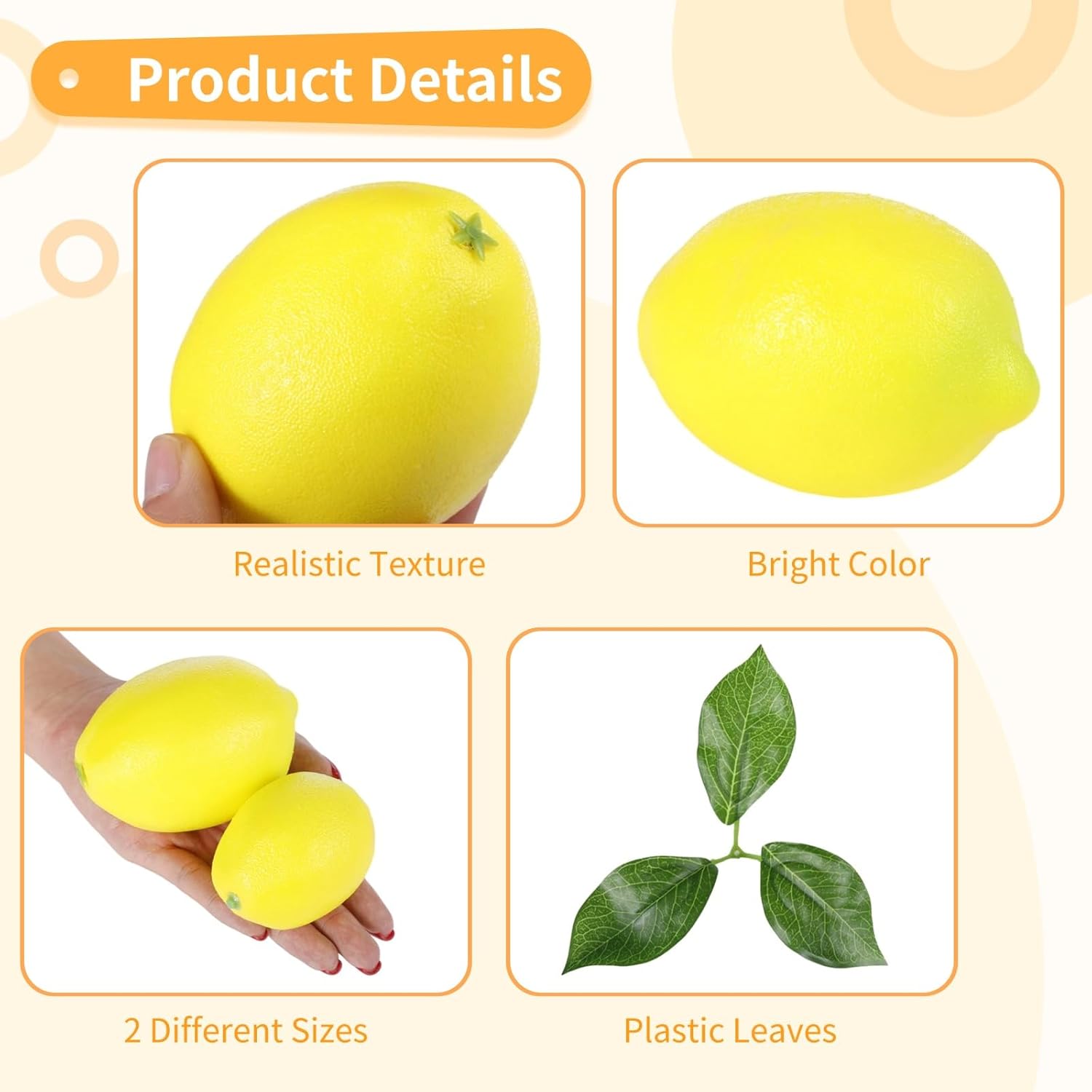 Homaisson 48 Piece Artificial Lemon Set with Leaves