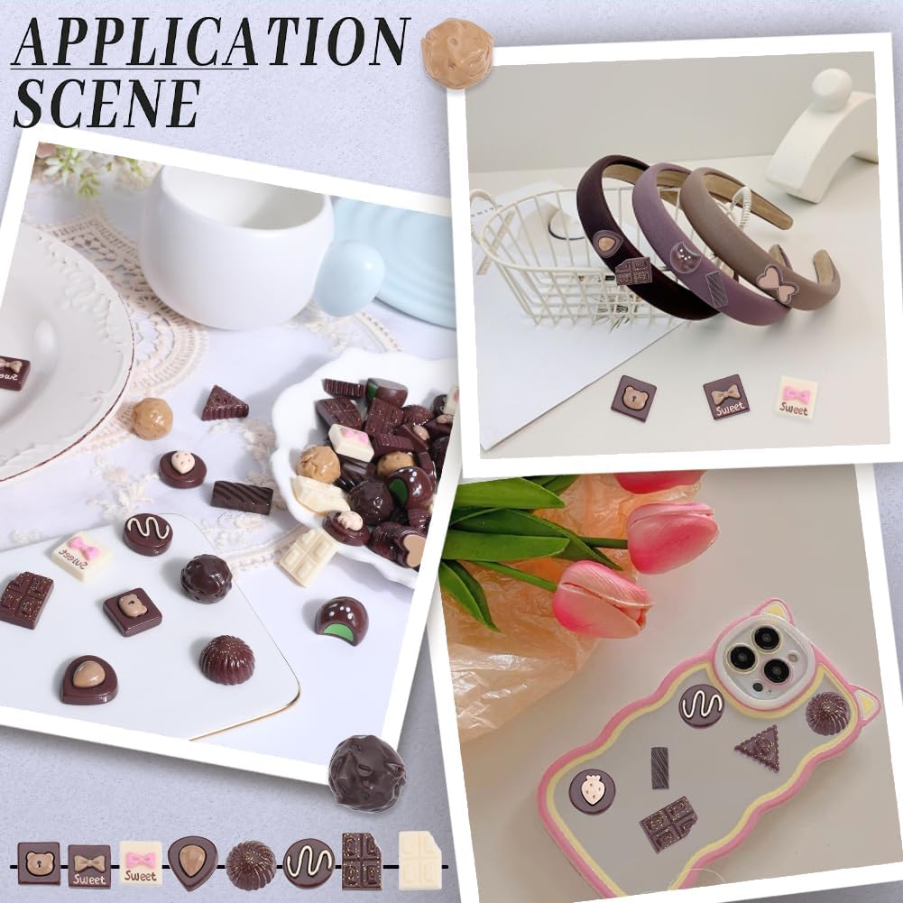 SUNNYCLUE 60PCS Artificial Chocolate Decor Set