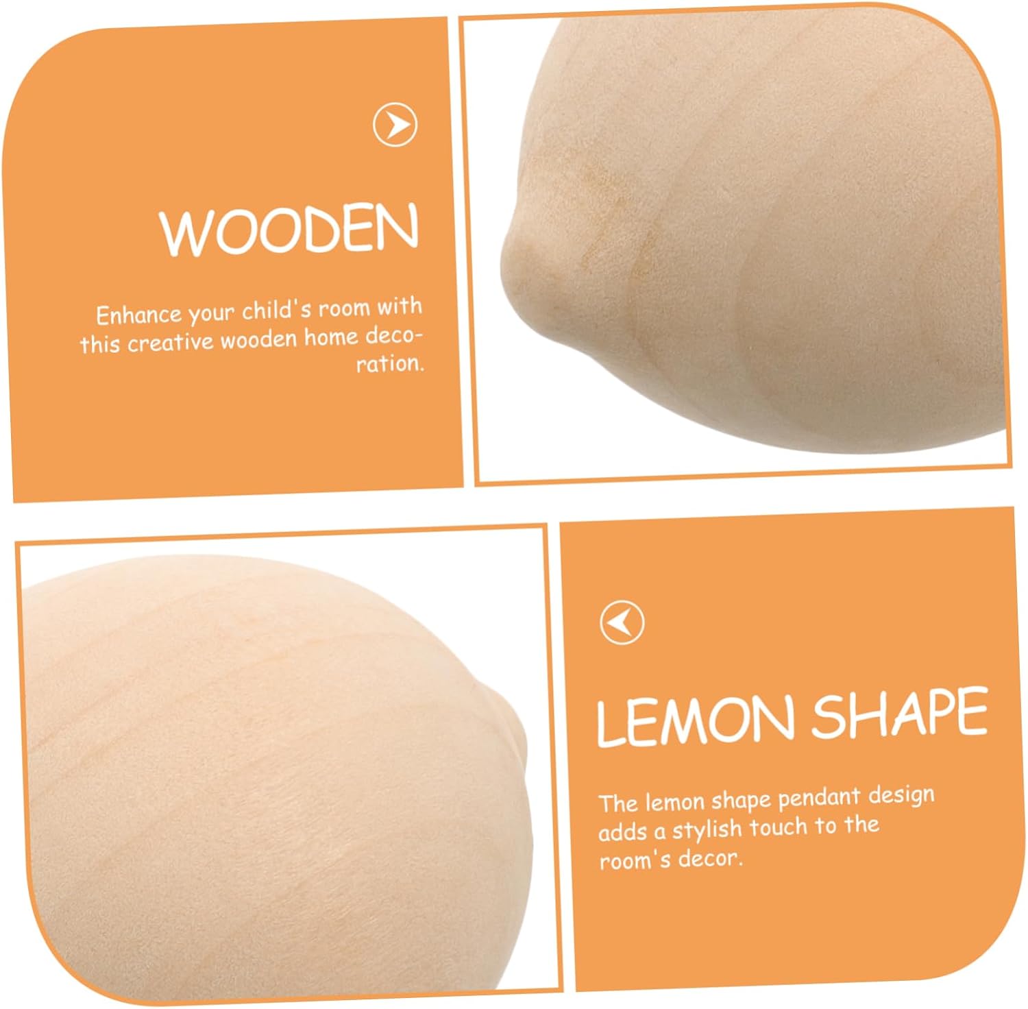 NUOBESTY 5pcs Wooden Lemon Shapes for Painting