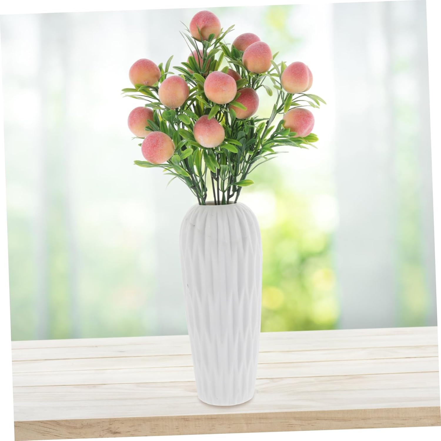 2PCS Artificial Peach Tree Stems for Home Decor