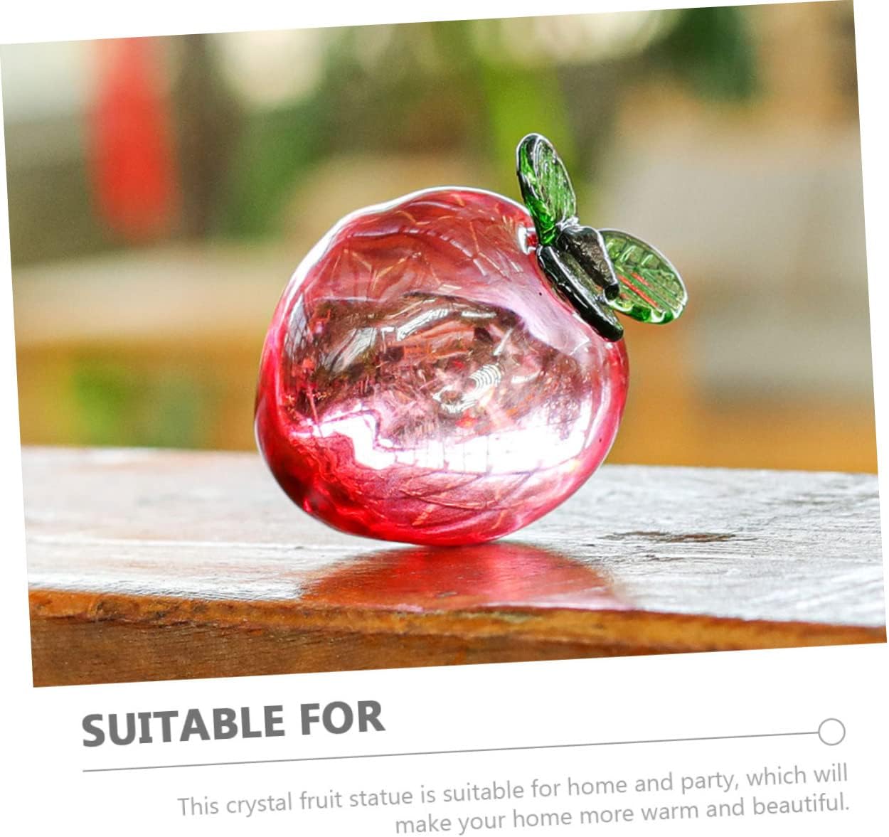 Crystal Peach Figurine Home Decor Artificial Fruit Statue
