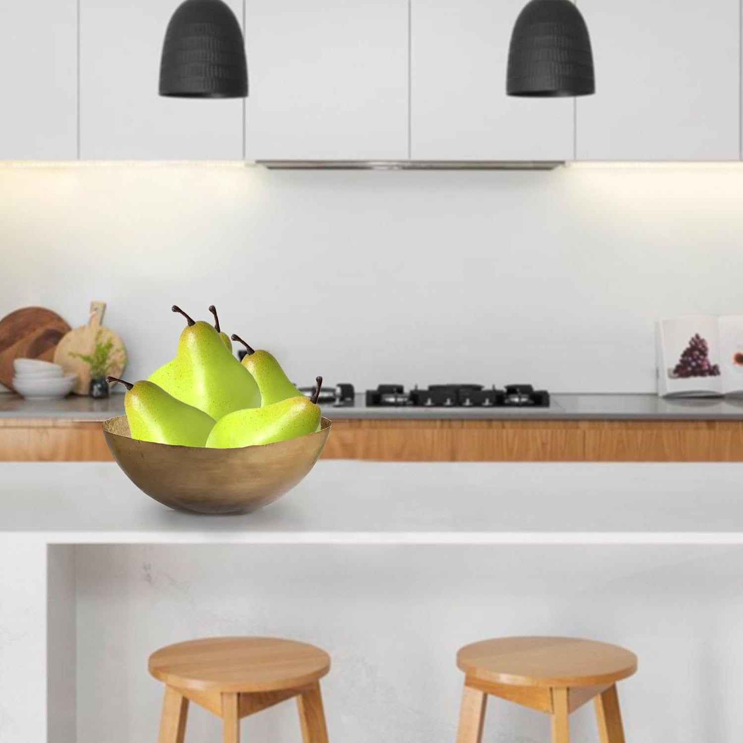 Tuxiaobu Artificial Green Pears 6 Pcs Decor Fruits