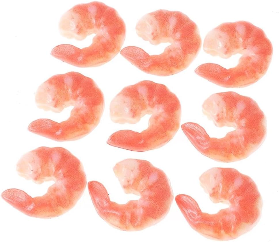 15 Pcs Artificial Shrimp Figures Lifelike Kitchen Decor