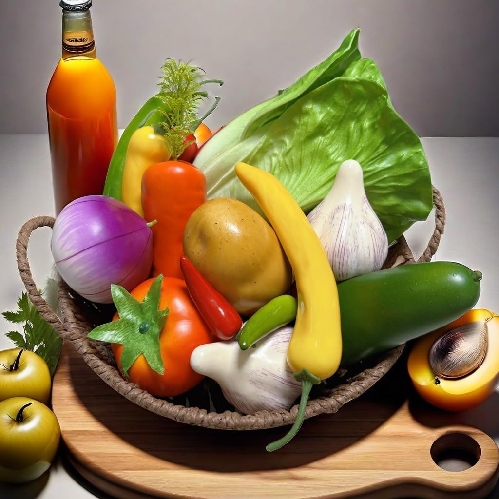 21pcs Realistic Artificial Vegetables for Kitchen Decor