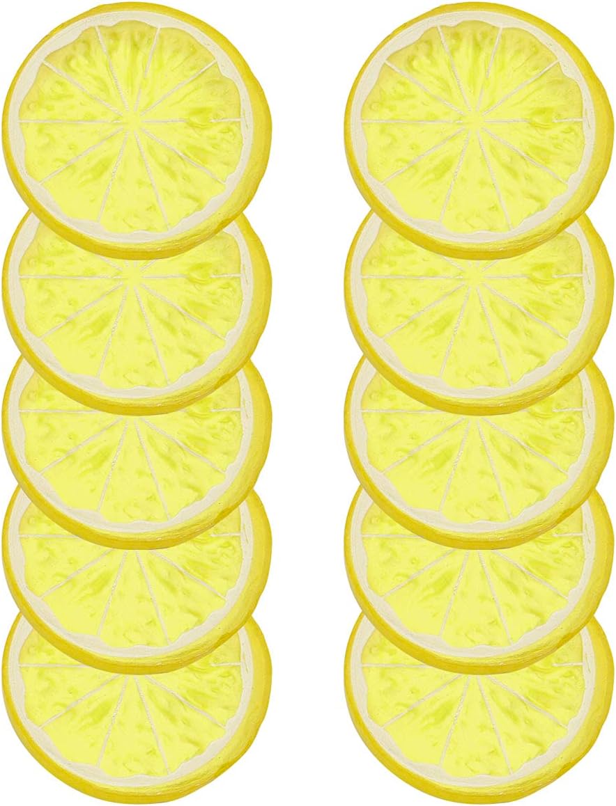 30 pcs Artificial Yellow Lemon Slices for Home Decor