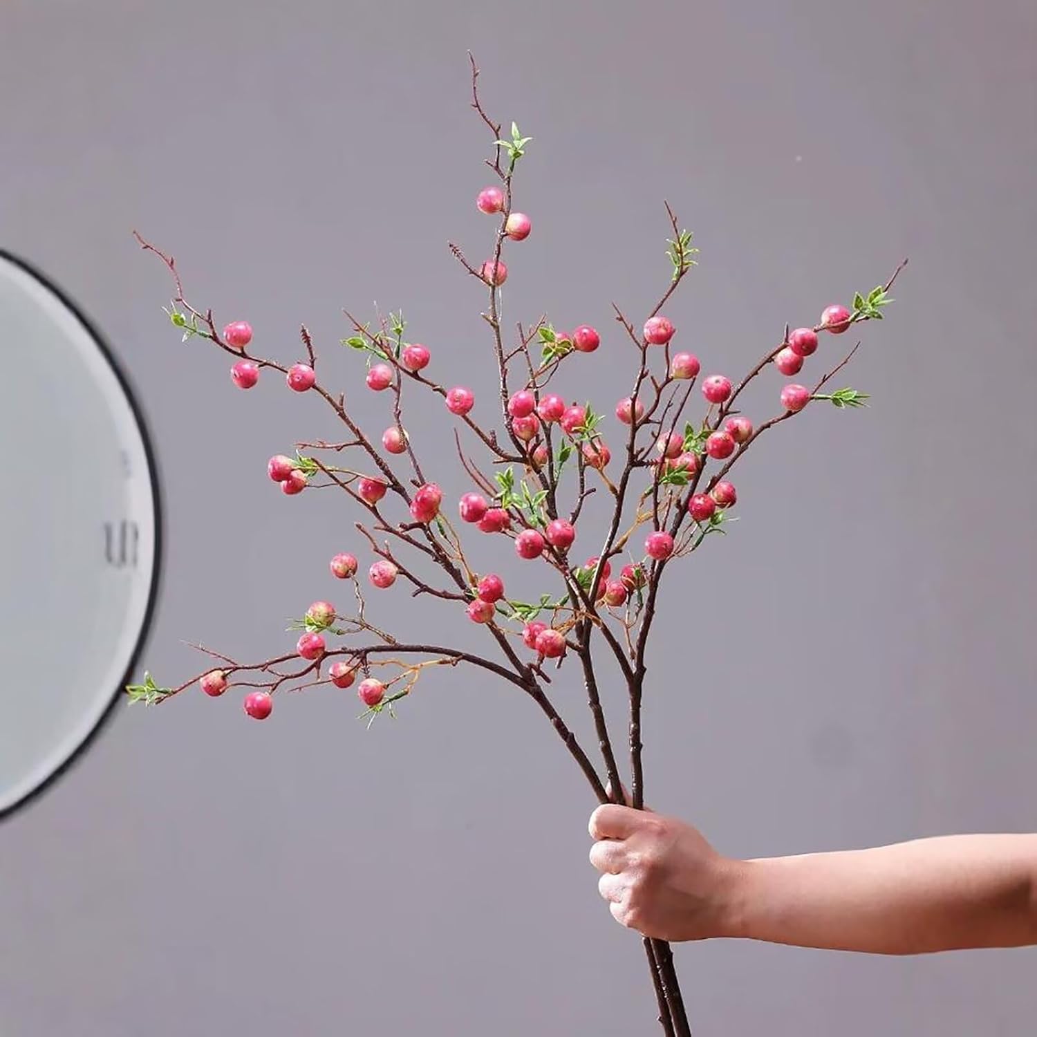 Lovmeety Artificial Apple Branches Lifelike Faux Fruit Stem Decor
