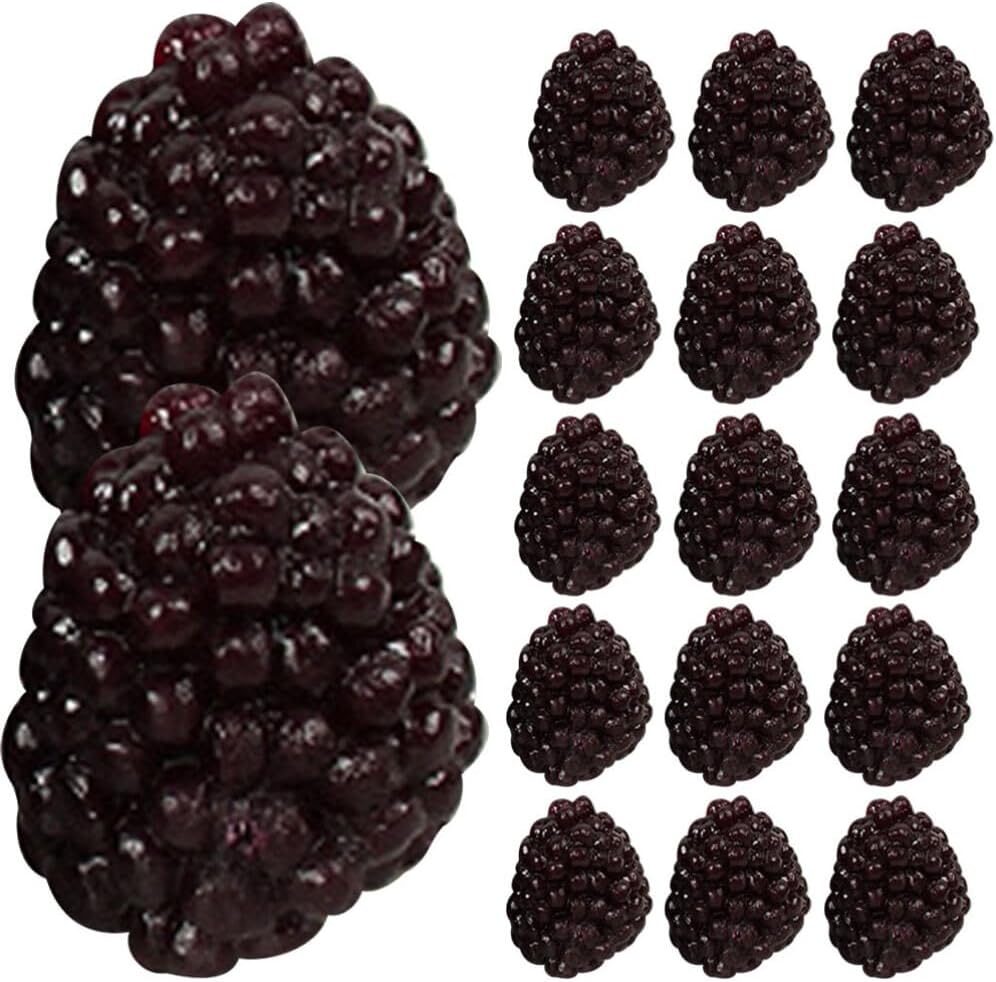 Alasum 18PCS Artificial Black Raspberry Models