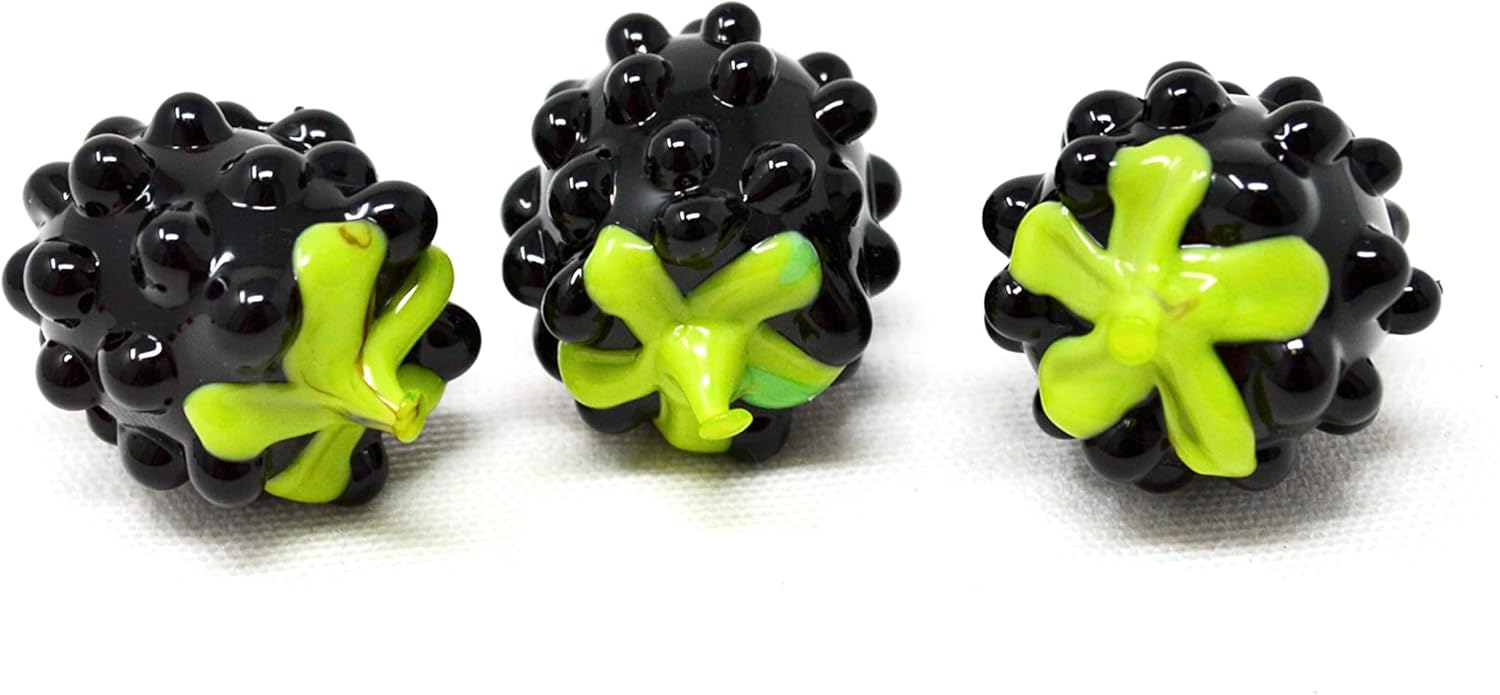 Handmade Murano Glass Blackberry Figurines 3PCS