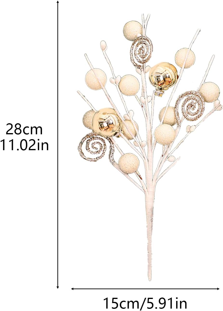 3Pcs Artificial Christmas Berry Stems Branches for Decor