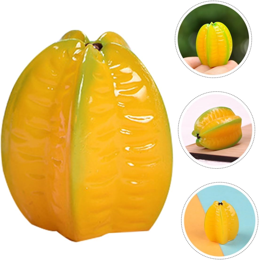 SUPVOX 6Pcs Resin Carambola Decor for Home and Kitchen
