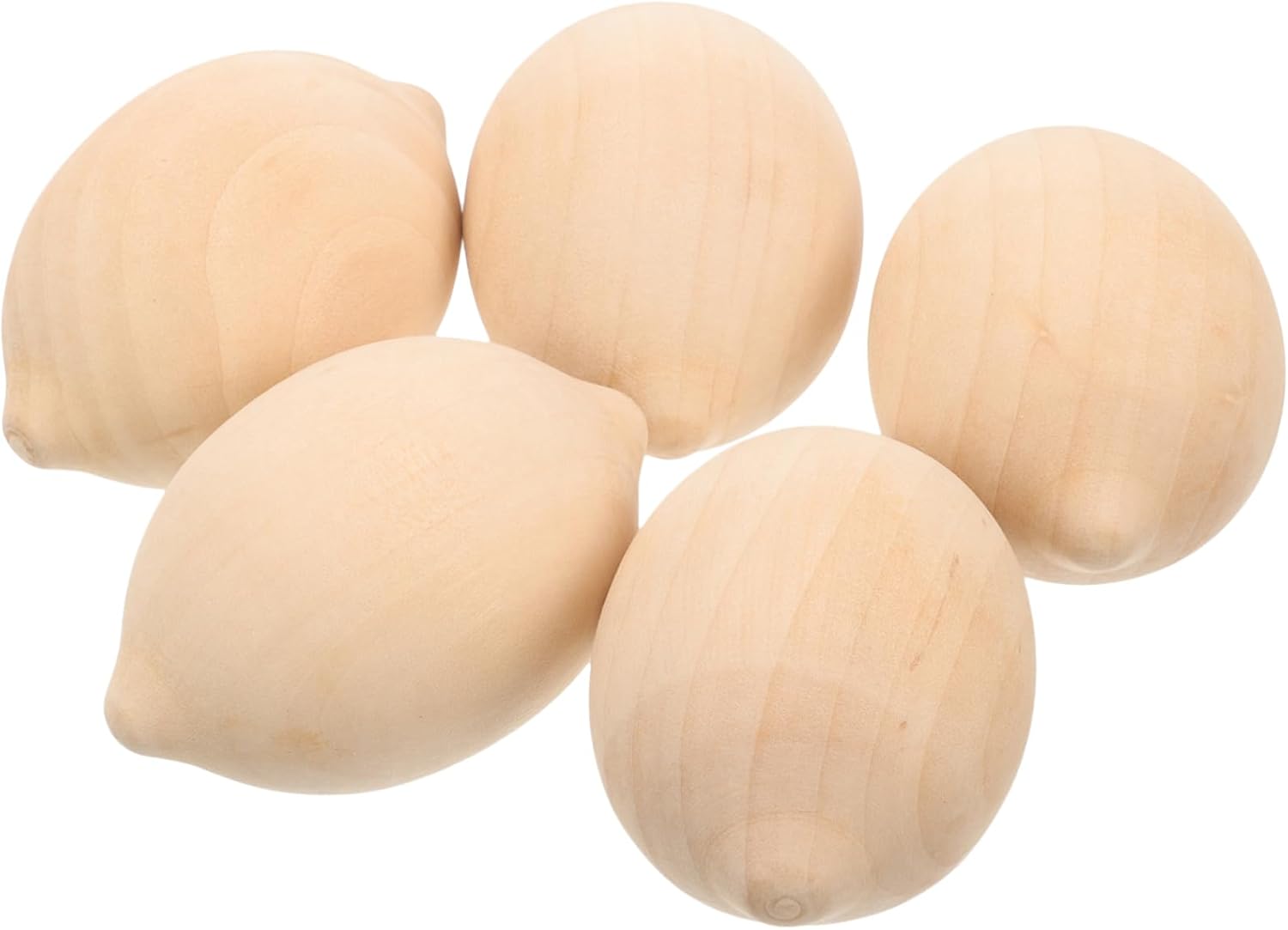 NUOBESTY 5pcs Wooden Lemon Shape Painting Toys
