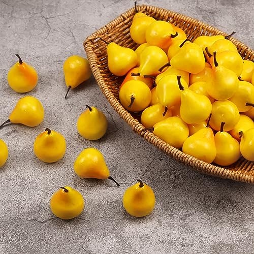 Lorigun 30pcs Lifelike Mini Pears Art Deco Props