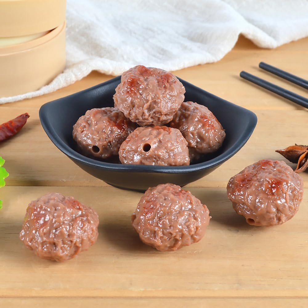 6pcs Artificial Lifelike Meatballs Photography Prop for Kitchen Display
