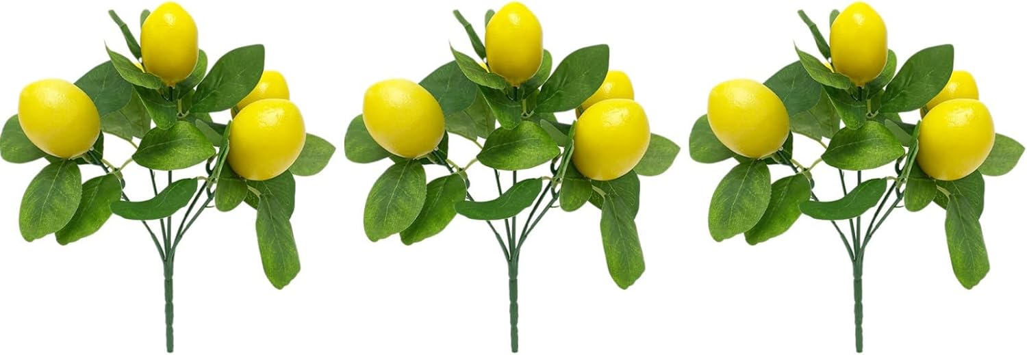 Ochine 3 Pcs Artificial Lemon Branches Decor