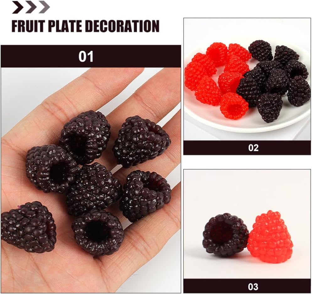 Alasum 18PCS Artificial Black Raspberry Models