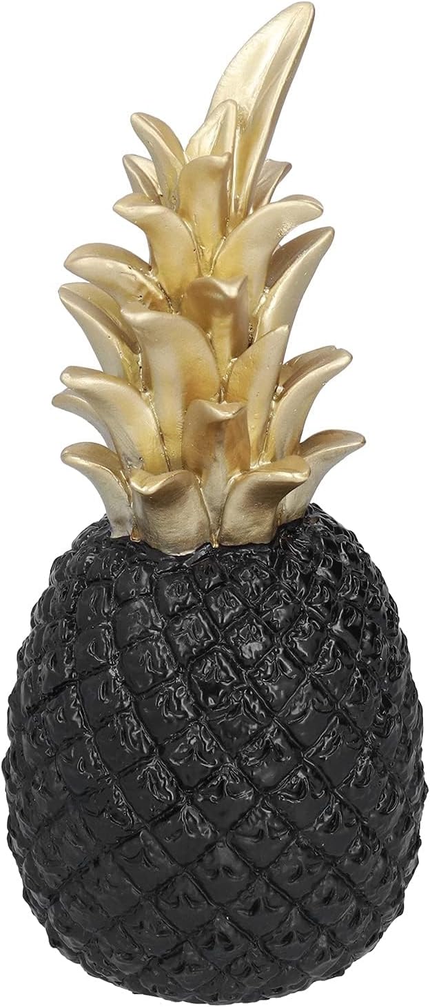 Resin Artificial Pineapple Decoration Black Gold Medium
