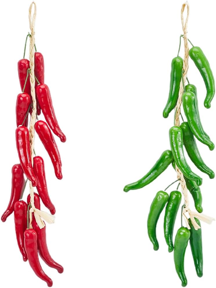 GORGECRAFT 2Pcs Artificial Hanging Chili Pepper Garland