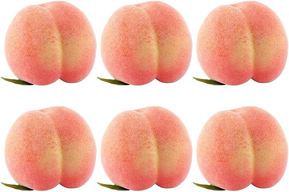 6PCS Artificial Peaches for Home Decor and Commercial Display
