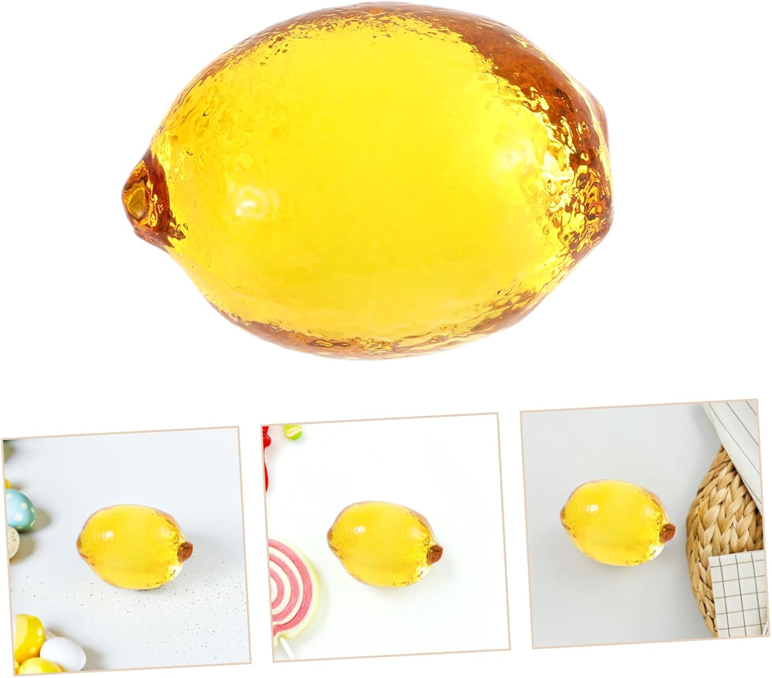 BESPORTBLE Crystal Lemon Figurine Decor for Desk and Counter