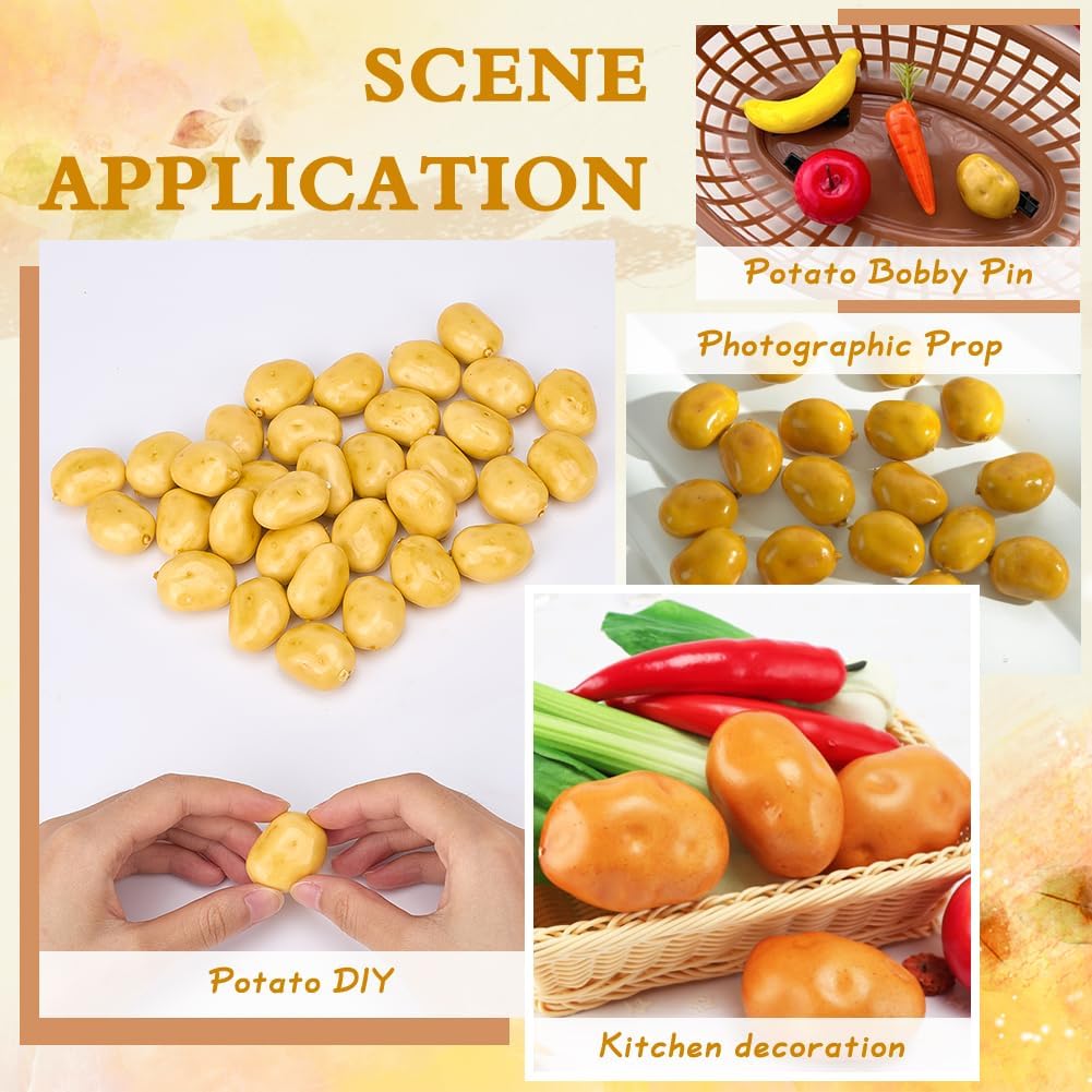 GORGECRAFT 40Pcs Artificial Foam Potatoes Decor Food