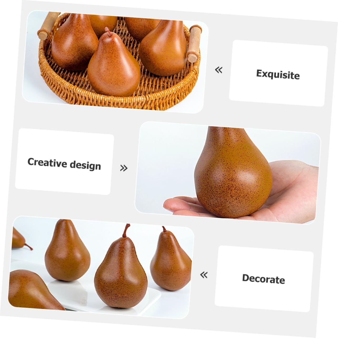 Zerodeko 2Pcs Artificial Pear Models Realistic Decoration