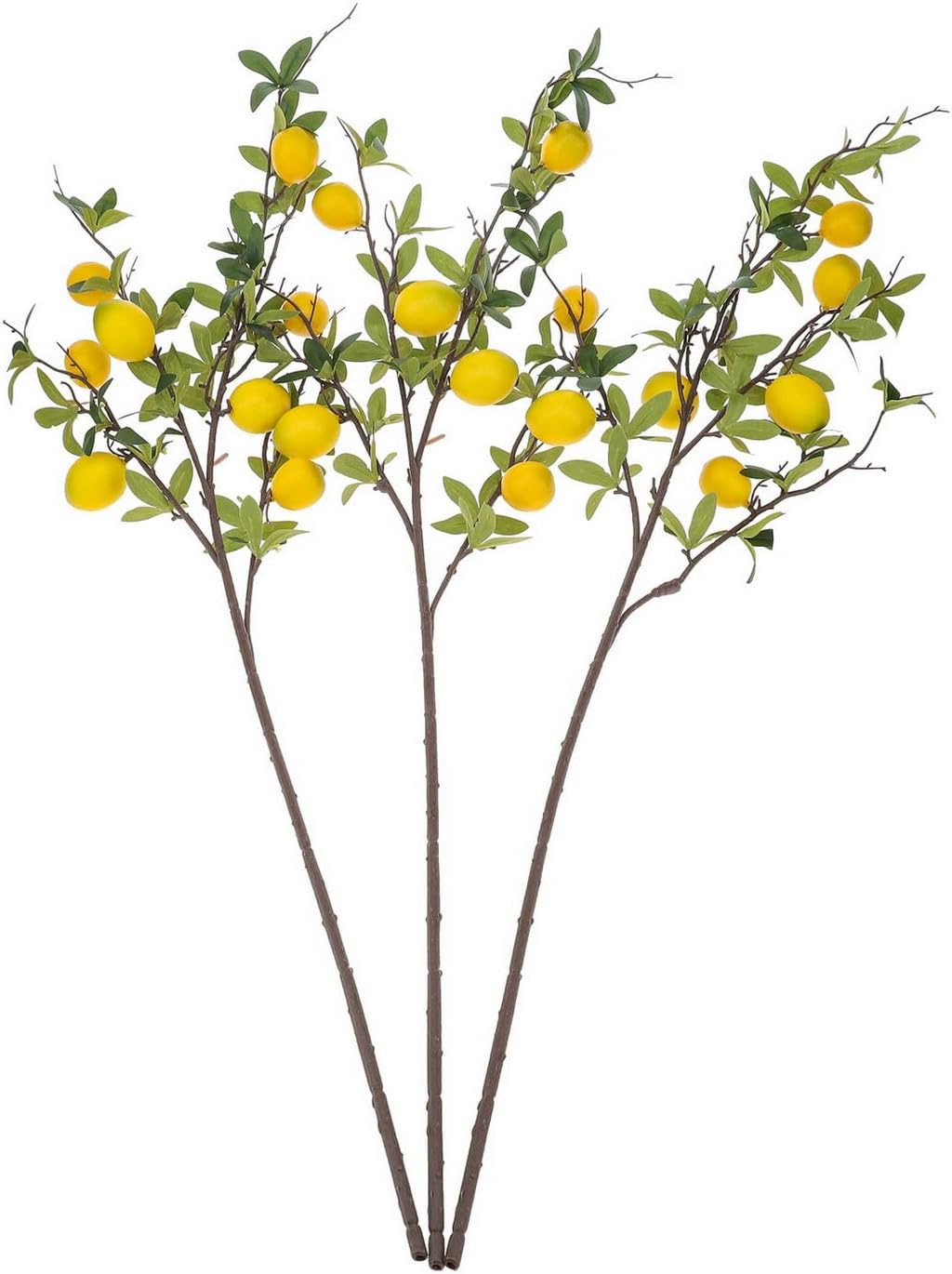 Woration 374 Inch Artificial Lemon Branches 3pcs