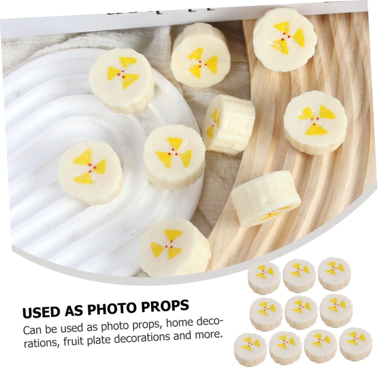 Zerodeko 10pcs Artificial Banana Slices Decor