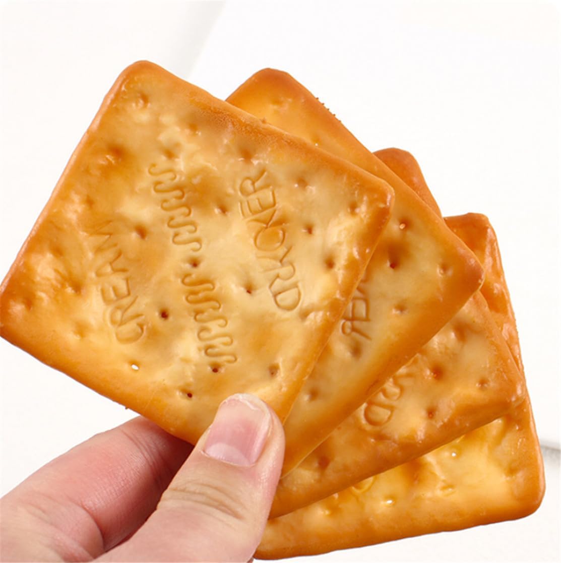 6Pcs Realistic Artificial Soda Cracker Decorative Biscuit Props