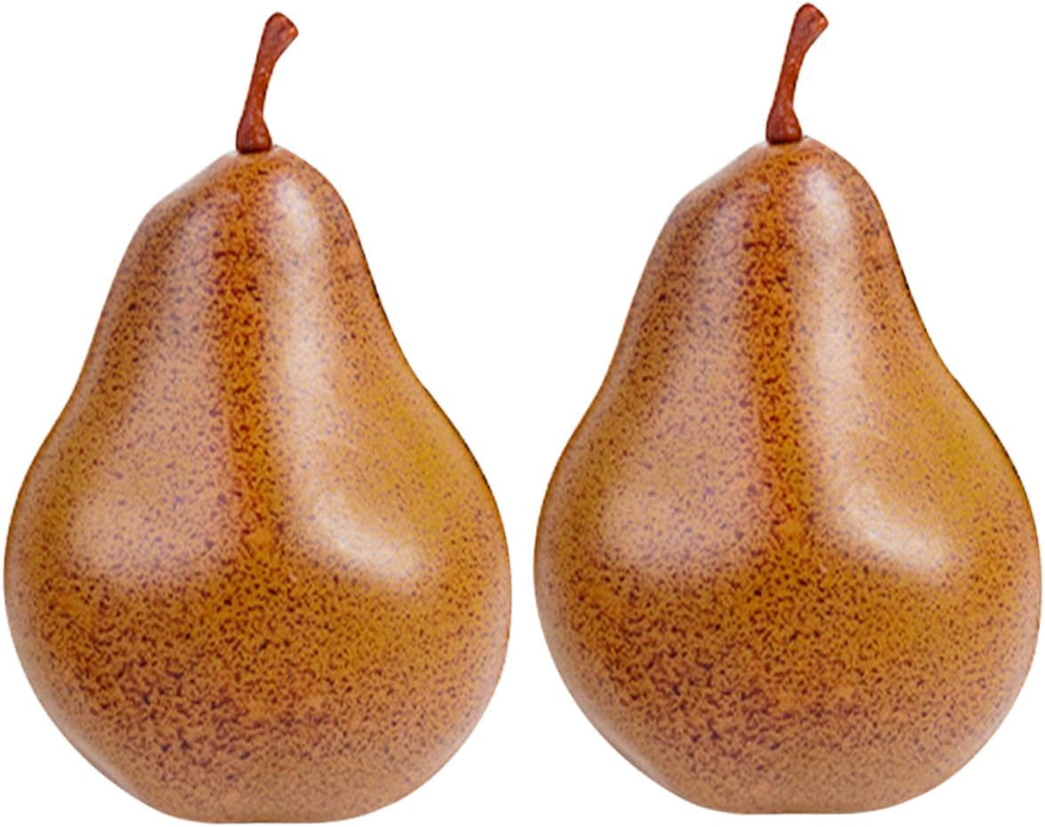 2Pcs Lifelike Artificial Pears for Home Farmhouse Decor
