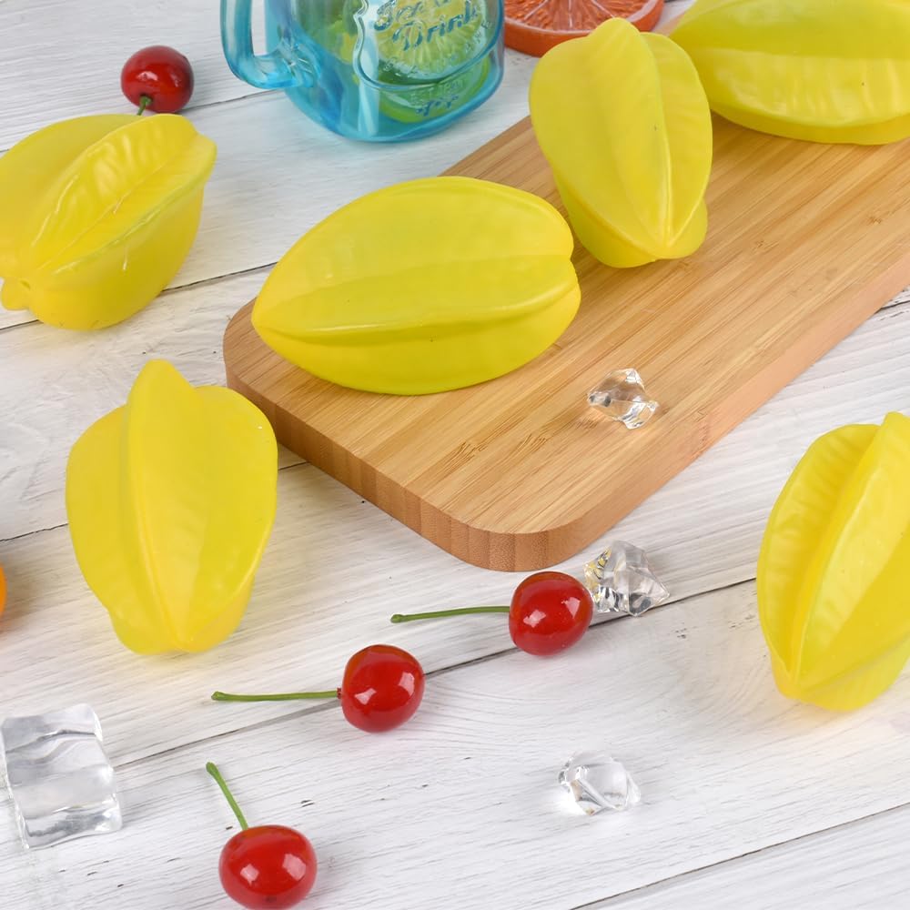 Lifelike Artificial Carambola Fruit 6pcs Decoration